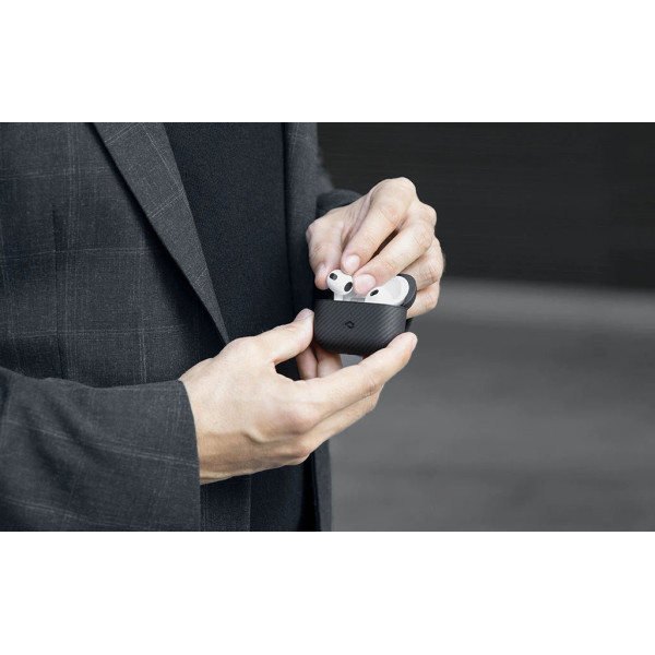 Чохол Pitaka MagEZ Case 2 Twill Black/Grey для AirPods 3 Чохол Pitaka MagEZ Case 2 Twill Black/Grey для AirPods 3